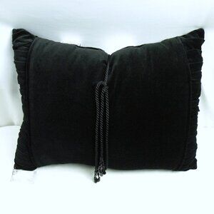 NWT Croscill Vanessa Black Velvet Budoir Pillow with beads